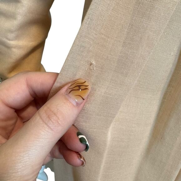 Gunne Sax Peach Lace Puff Sleeve Corset Top Maxi Dress XS Boho Prairie Western - Picture 13 of 15